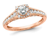 9/10 Carat (ctw Color SI1-SI2, G-H-I) Lab-Grown Diamond Engagement Ring in 10K Rose Pink Gold (SIZE 7)